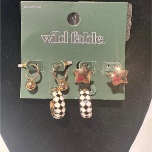 3 pc. Chunky Earring Set.-Gold-#10-Wild Fable